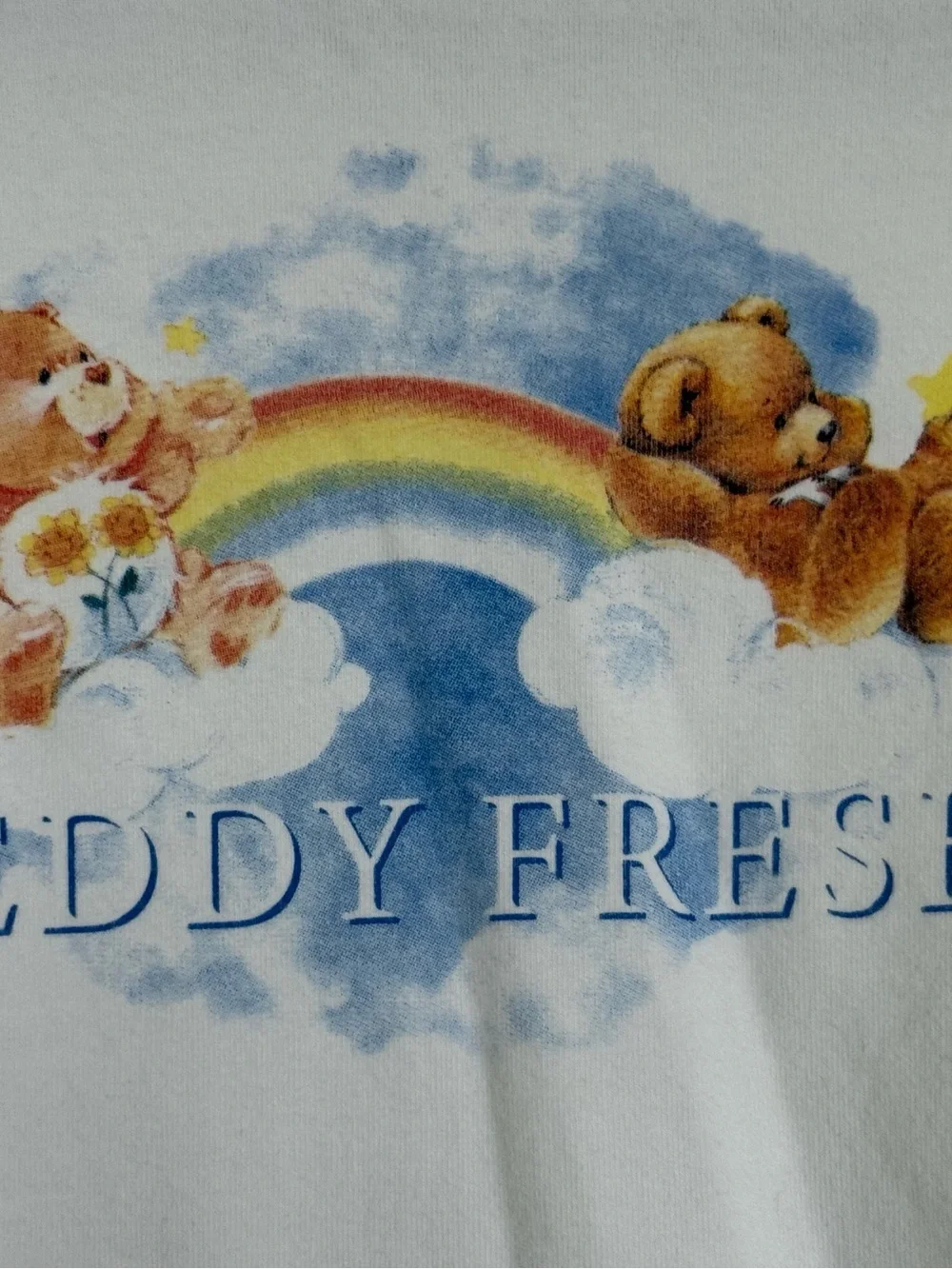 Official Teddy Fresh × Care Bears collaboration cropped long sleeve shirt